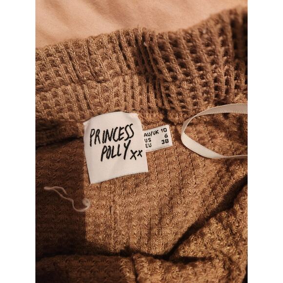 Princess Polly Womens Shorts Brown 6 - Picture 2 of 2